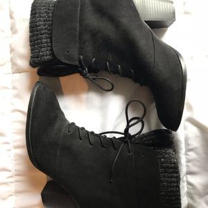 Black JustFab Sweater Booties